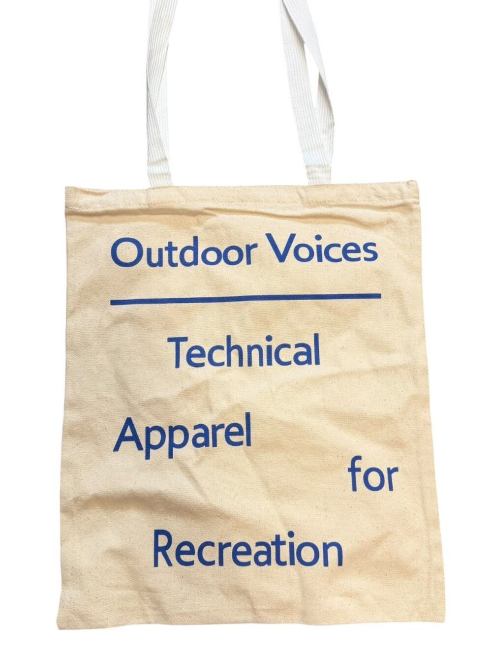 NWOT Outdoor Voices Technical Apparel for Recreation Canvas Tote Bag